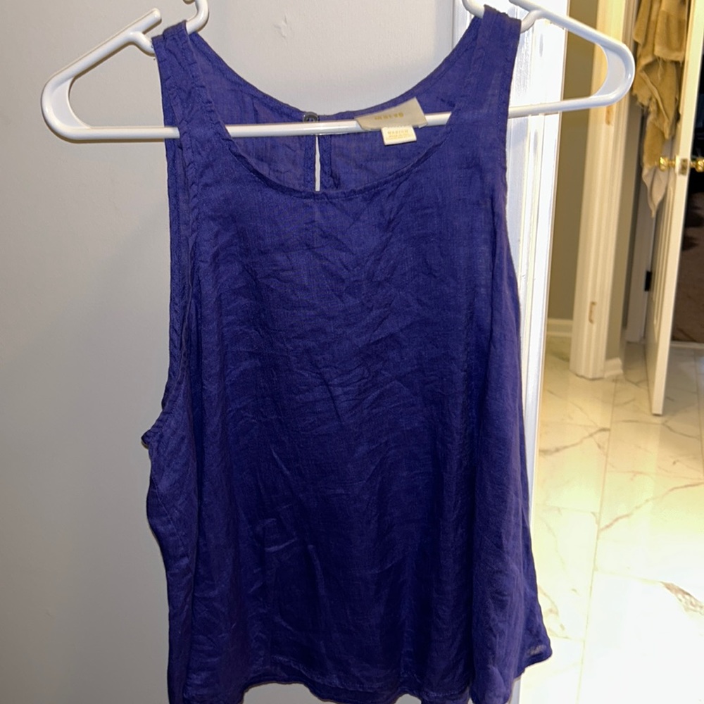 Anthropologie brand Maeve Purple linen top